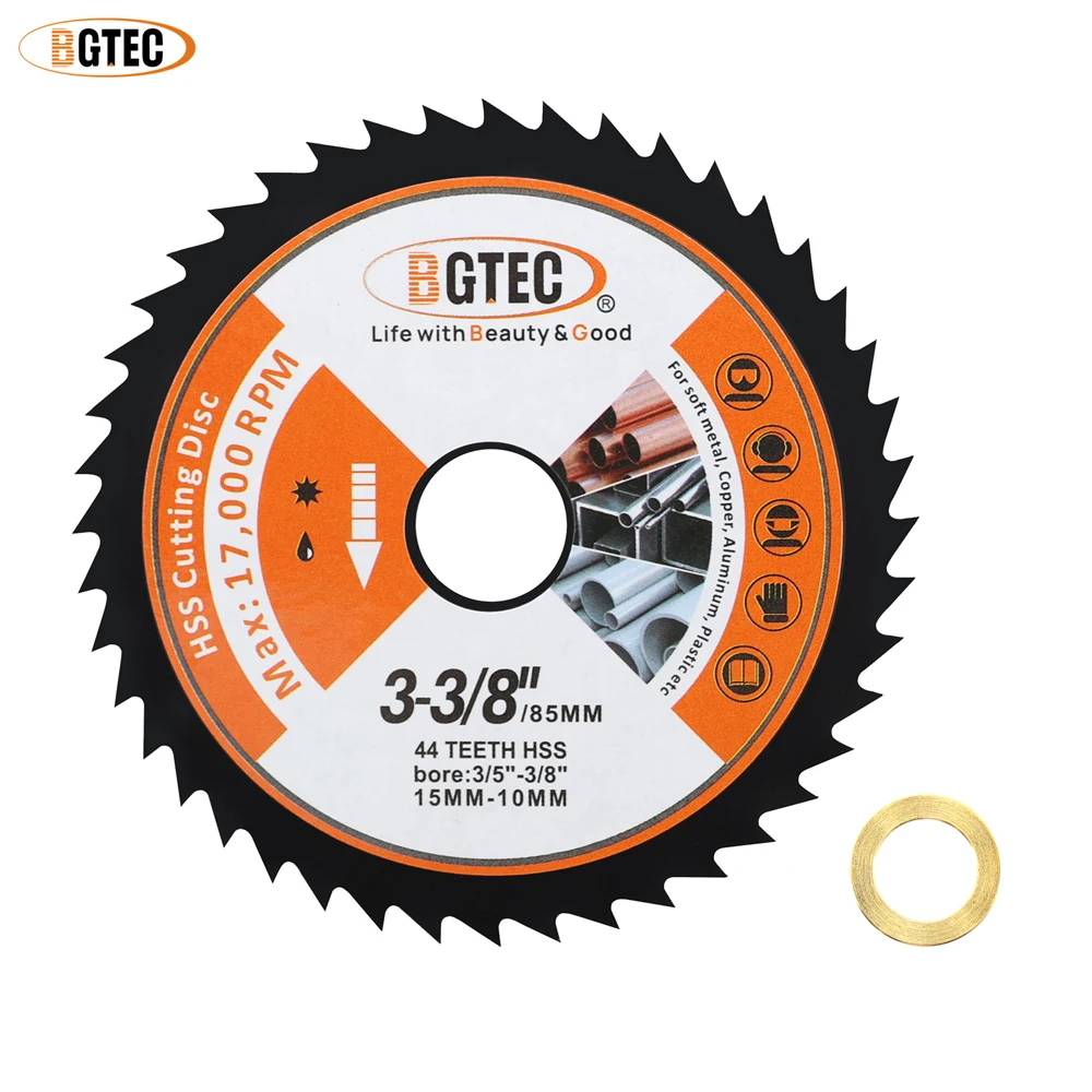 BGTEC Dia75/85mm 1pc Superthin Cutting Disc HSS Soft Metal Cutter Copper Pipe Aluminum Wood Mini Grinder Bore10mm Saw Blade