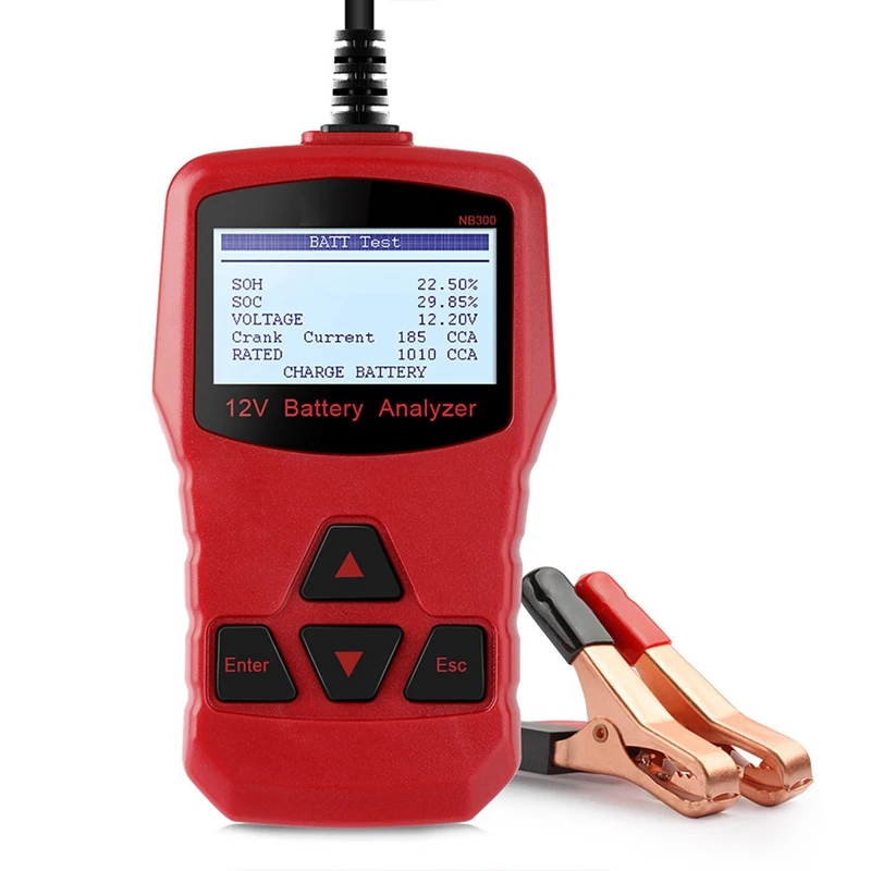 NB300 12V Battery Analyzer Car Battery Tester CCA BCI CA MCA JIS DIN IEC EN SAE GB For Motorcycles Passenger Cars