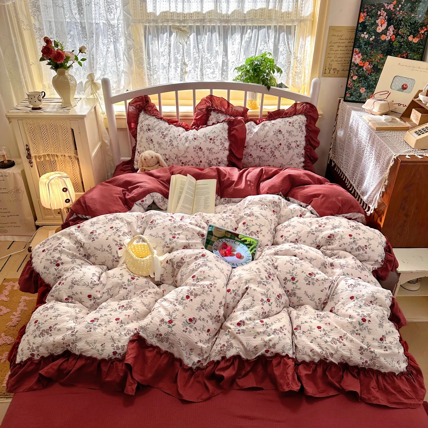 Franse vintage esthetische bed - Aesthetic Floral Duvet Cover recensie en prijs