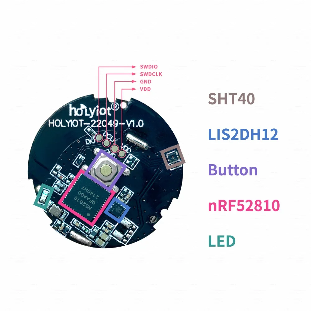 NRF52810 Bluetooth Beacon Tag 3 Axis Accelerometer SHT30 Sensor BLE 5.0 Module Low Energy Indoor Positioning Eddystone lbeacon