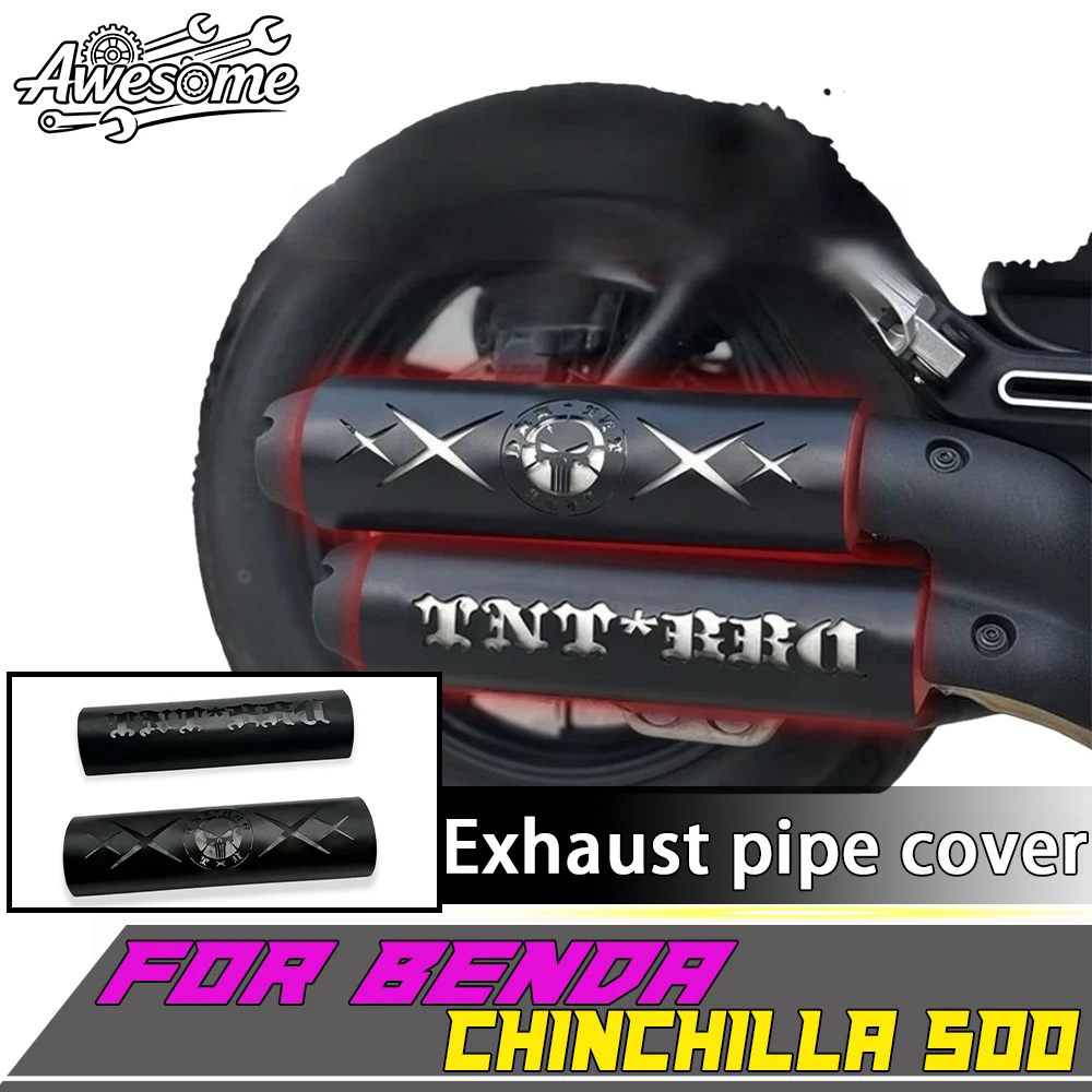 Blacked Exhaust Anti-Burn Heat Insulation Protector Guard Fit BENDA CHINCHILLA 500 chinchilla 500