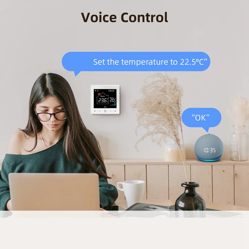 Controlador de temperatura rf para caldeira a gás, aquecimento de água, controlador de temperatura rf, funciona para google home