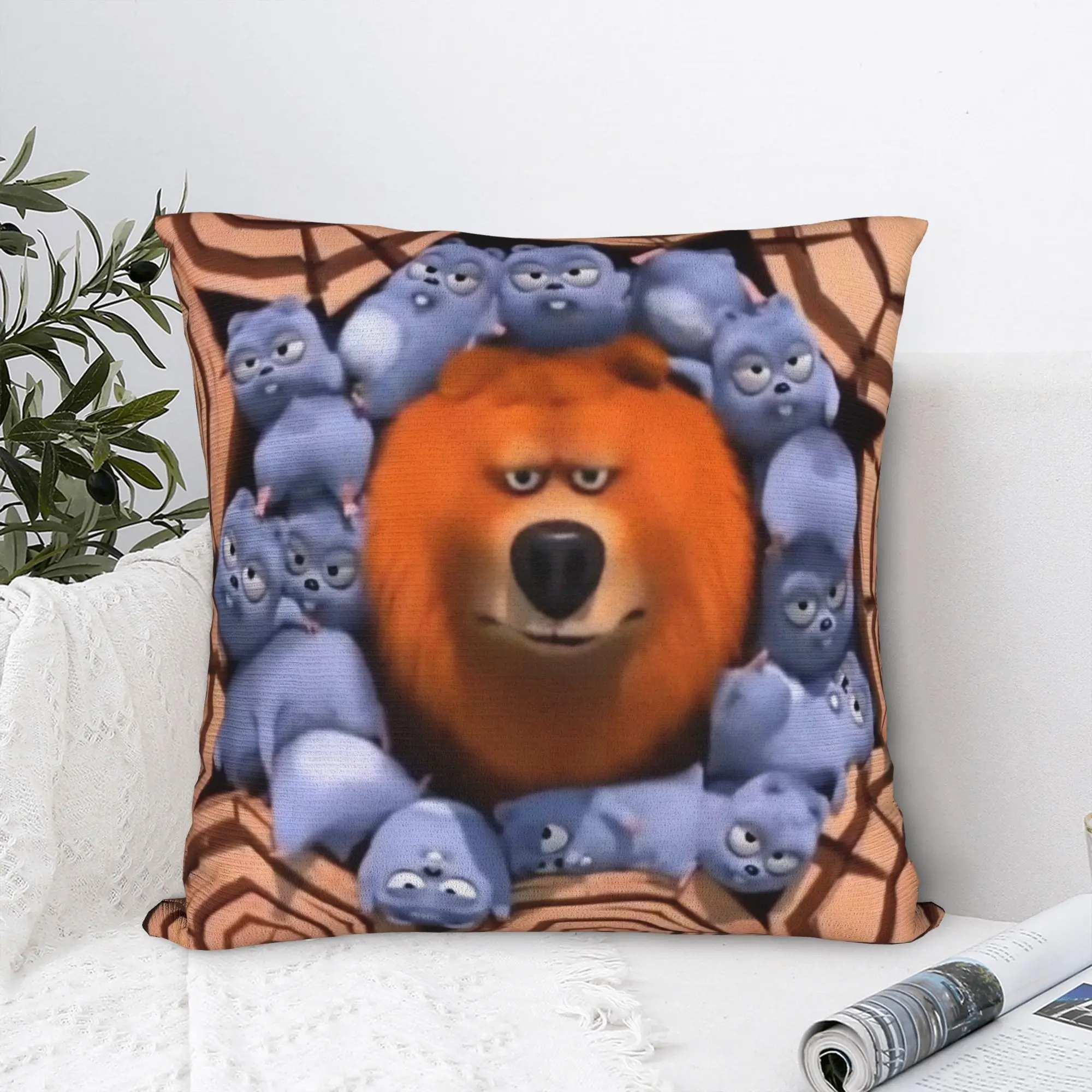 Trendy Home Grizzly And Lemmings  Decorations Pillowcase Accessories  Pillow Covers Square Multi-Size