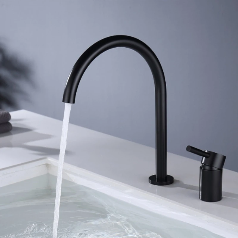 

Ceramic Valve Core Faucet for Hot and Cold Household Use, Double Hole Three Hole Basin, Hot and Cold Faucet 8156