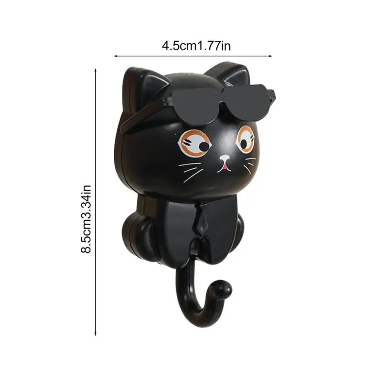 Creative Cartoon Cat Decorative Hooks Self-Adhesive Seamless Key Holder Heavy Duty Hook Bathroom Sundries Organizer Accessories