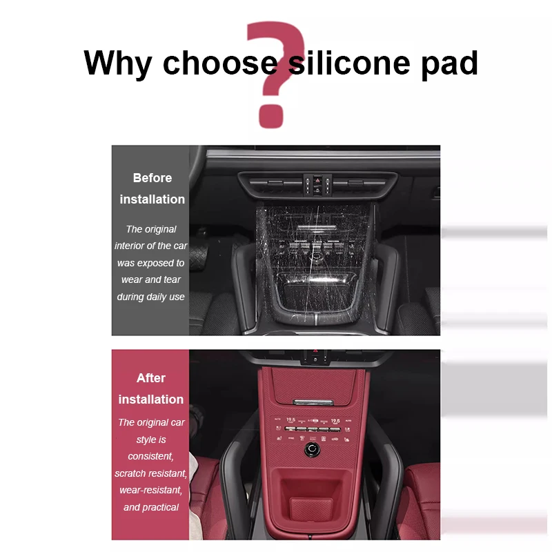 For Porsche Cayenne 2024 2025 Car Interior Central Control Button Protection Pad Silicone Pad Water Cup Panel AntiSlip Dustproof