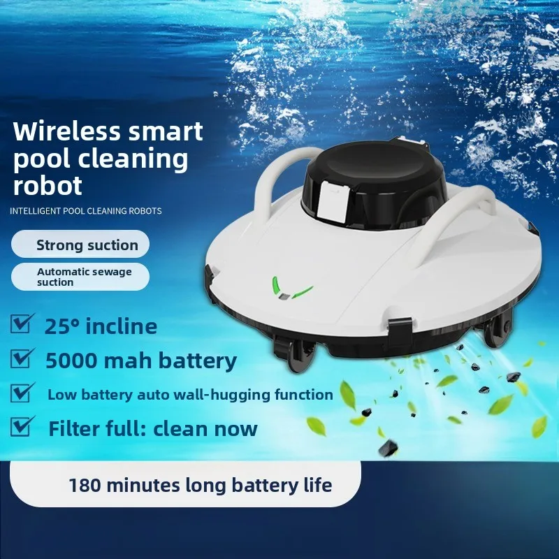 Pool Accessories Underwater Cleaning Machine Automatic Swimming Pool Cleaning Robot Wireless Underwater Sewage Suction Machine