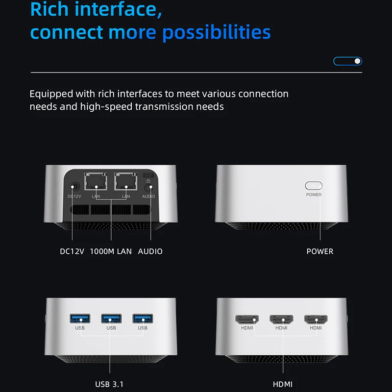 Mini PC de poche T8 PRO, avec Windows 11 Pro, Intel Celeron N5095, M.2 2242 NGFF/NVMe, 8 go de DDR4, SSD de 128 go, double Wifi, bluetooth 4.2, LAN 1000M