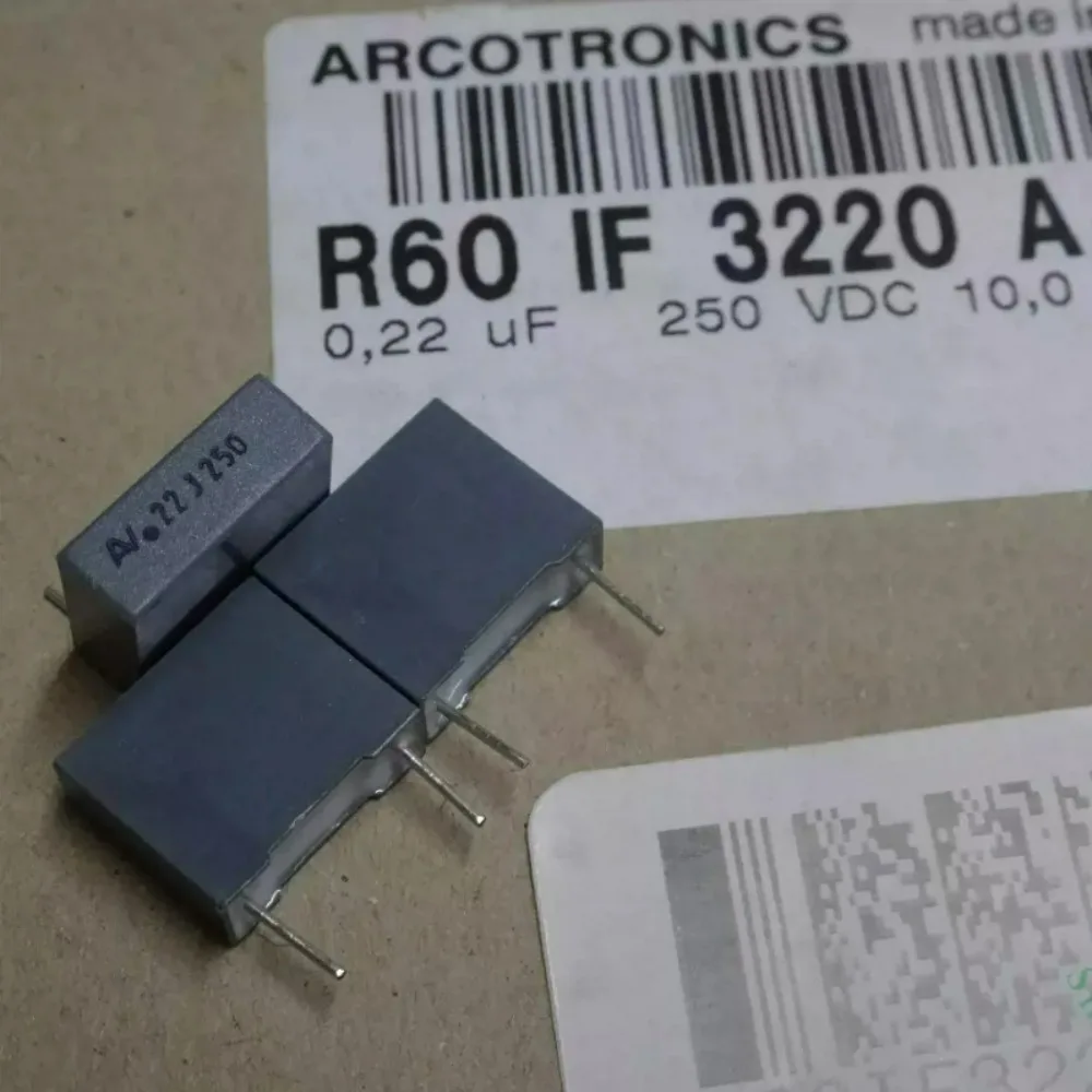 

20 шт./лот AV R60 0.22 мкФ/250В 220 нФ u22 224, абсолютно новый пленочный конденсатор 10 мм R60IF3220AA3AJ