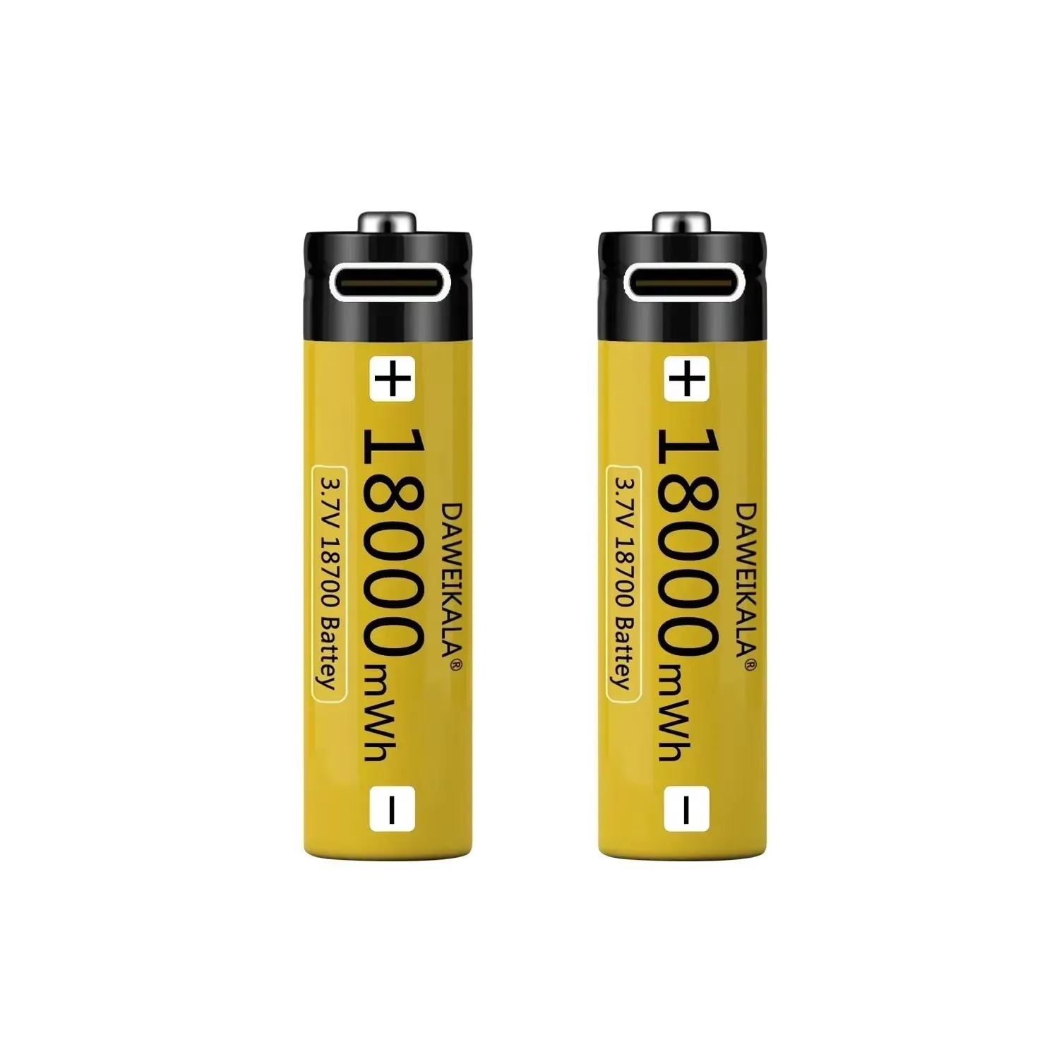 18650 USB-C Rechargeable Battery-3.7V 18000mWh Li-ion Battery with Type-C Charging for Flashlight,Electronics,Toys&DIY Projects