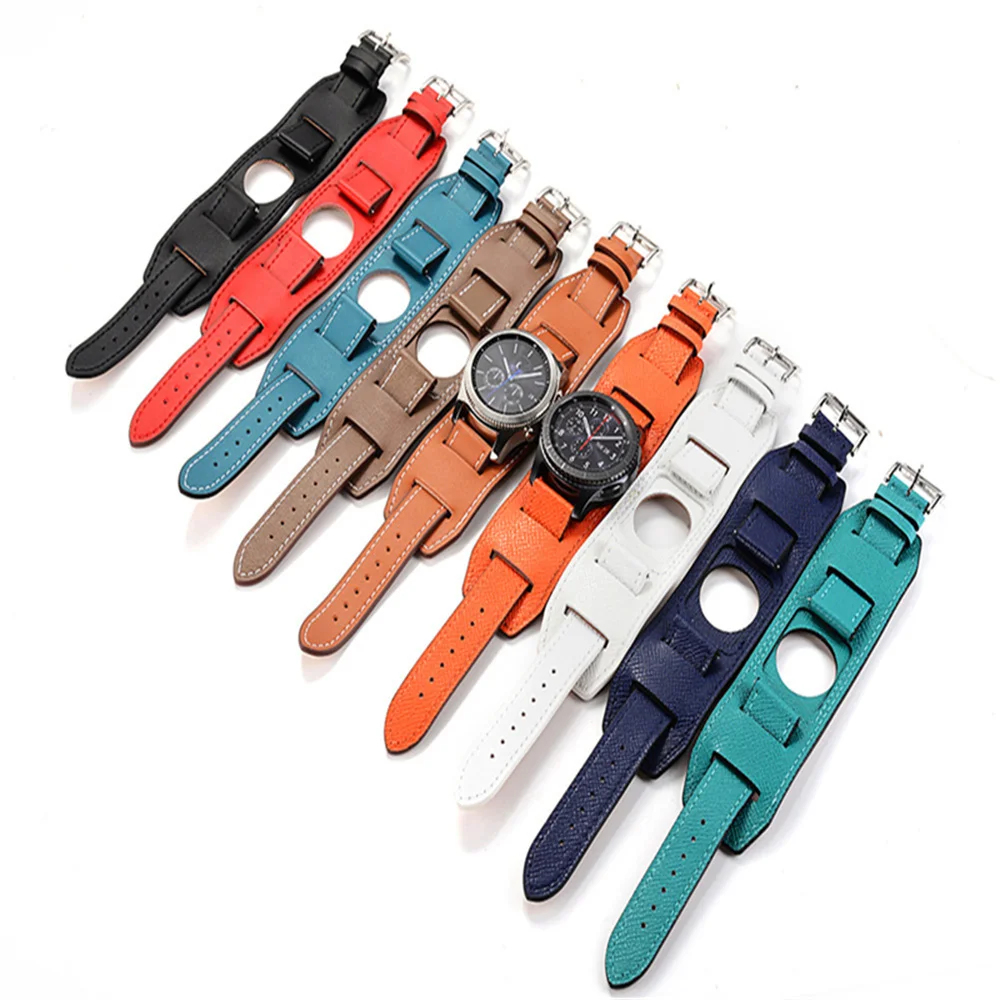 20mm 22mm Leather Strap For Samsung Galaxy Watch 5 4 44mm 40mm/4 classic 46mm 42mm Cuff Bracelet Galaxy Watch 5 pro 45mm Band