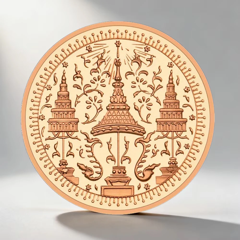 Thailand Elephant Copper Plated Souvenir Coin Buddhism Temple Good Luck Gift Collection Art Commemorative Coin
