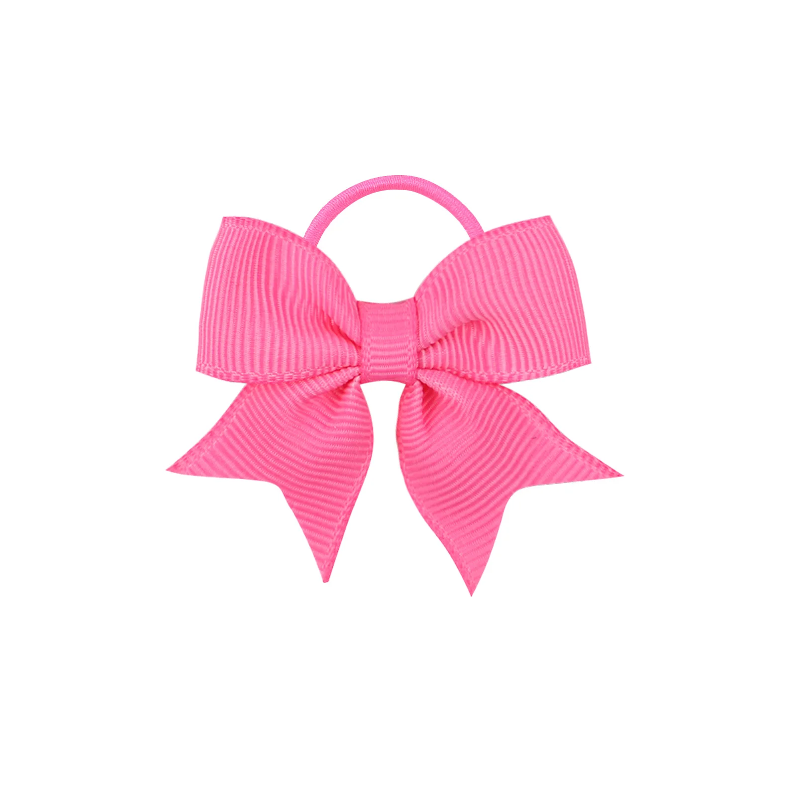 Wholesale 2Inches Solid Color Bows Hair Scrunchies For Kids Girls Grosgrain Ribbon Elastic Hair Band Headwear Hair Accessories