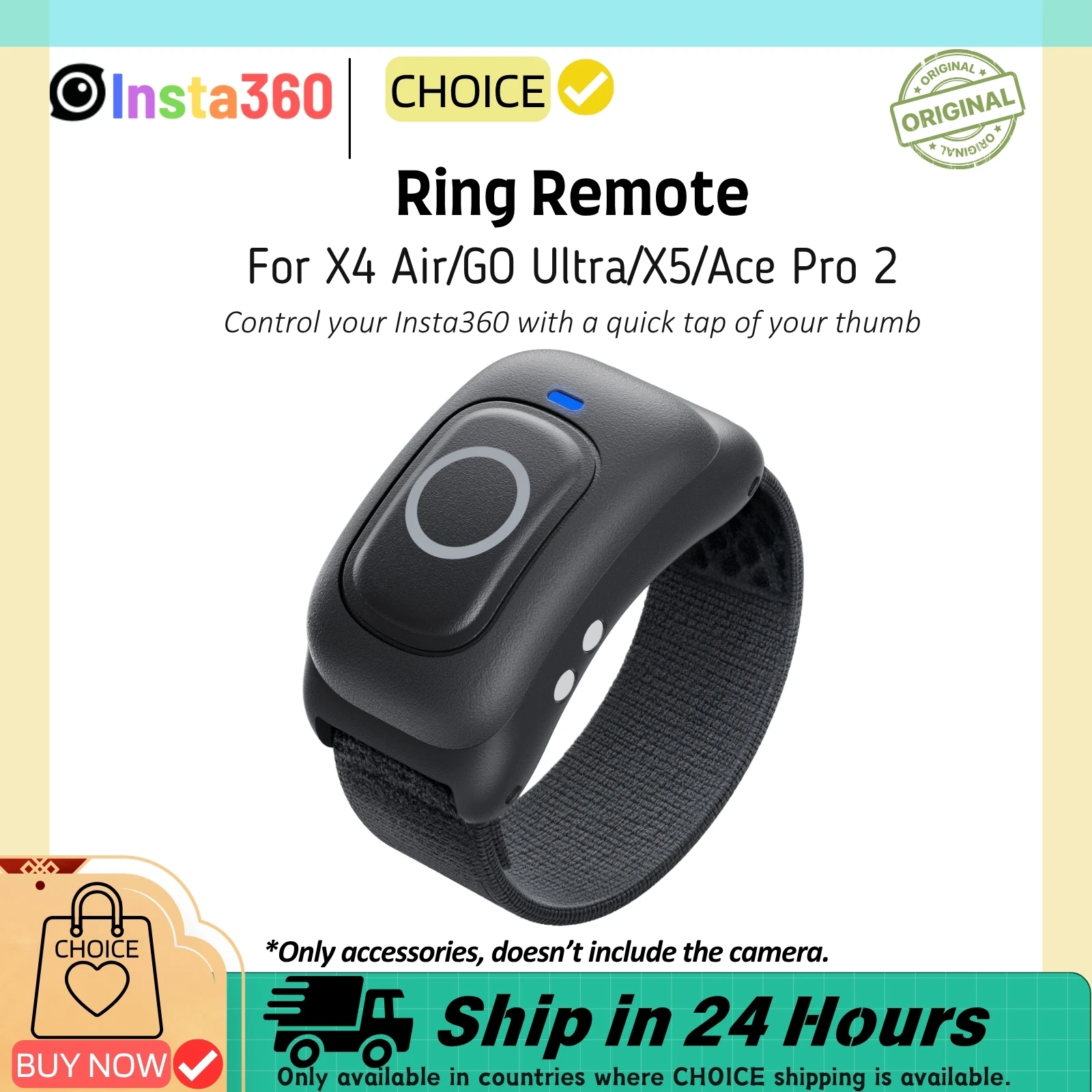 Insta360 Ring Remote for GO Ultra 20m IPX7