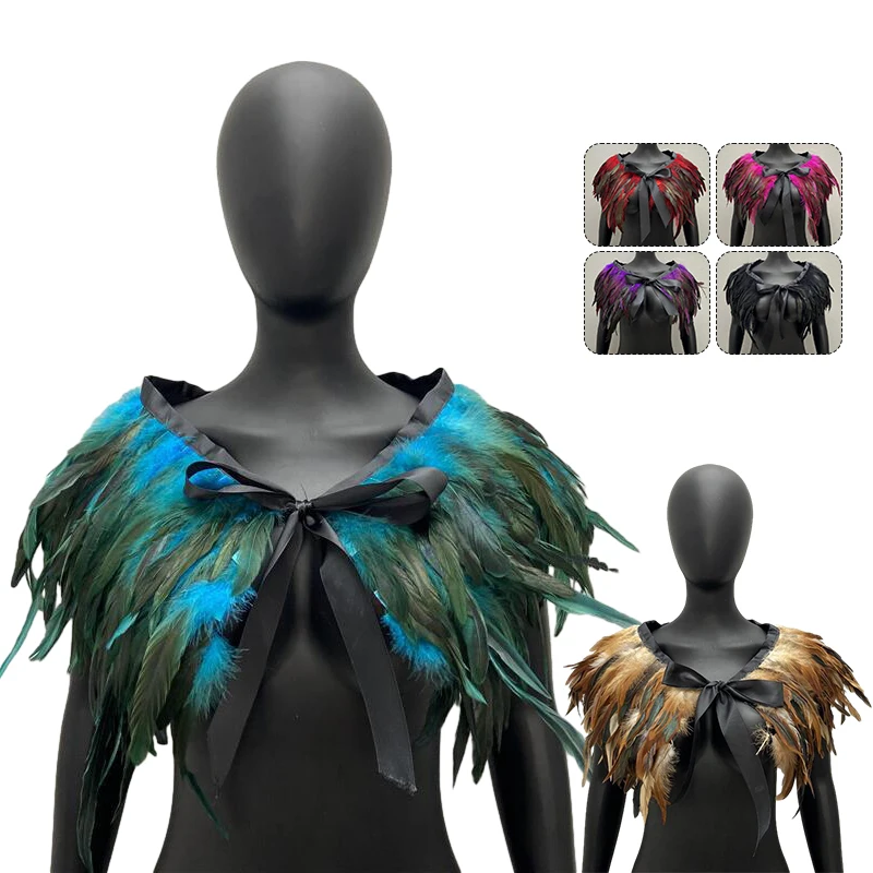 

Colorful Feather Shrugs Shawls Feather Shoulder Wrap Capes Jacket Gothic Costume Accessories Halloween Rave Party Prom Clothes