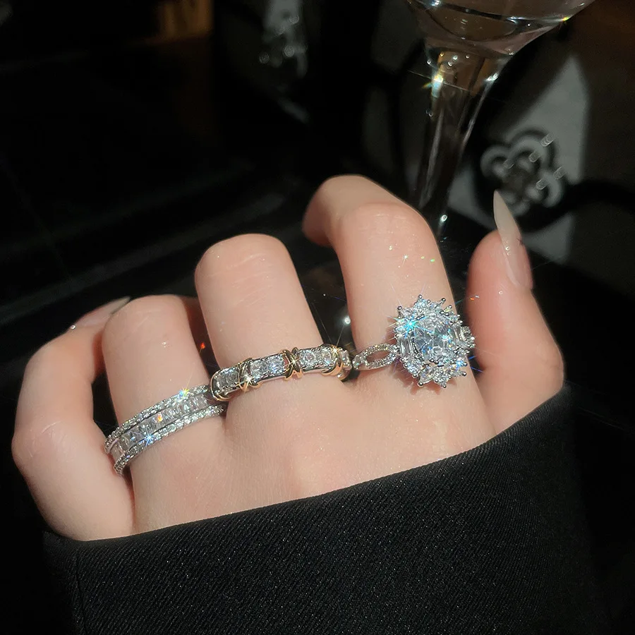 Neuer Vintage Zirkon Hohlperlen Offener Ring Nischen-High-End-Ring Sanfte Ausstrahlung Modeschmuck Paarringe für Herren Luxus – Detail 18