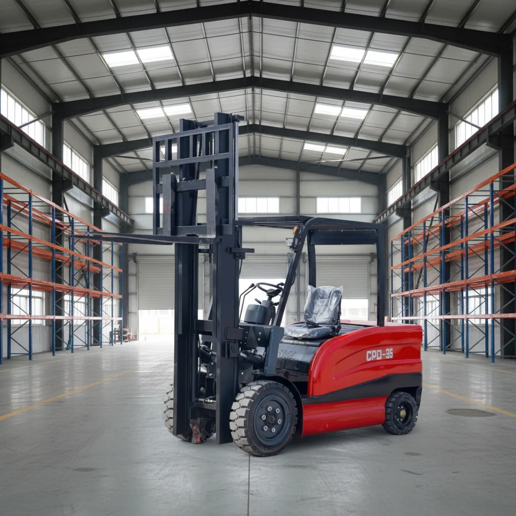 Portable Electric Forklift 1 Ton Lightweight Material Handling Lifter Small Battery Pallet Truck for Workshop Moving