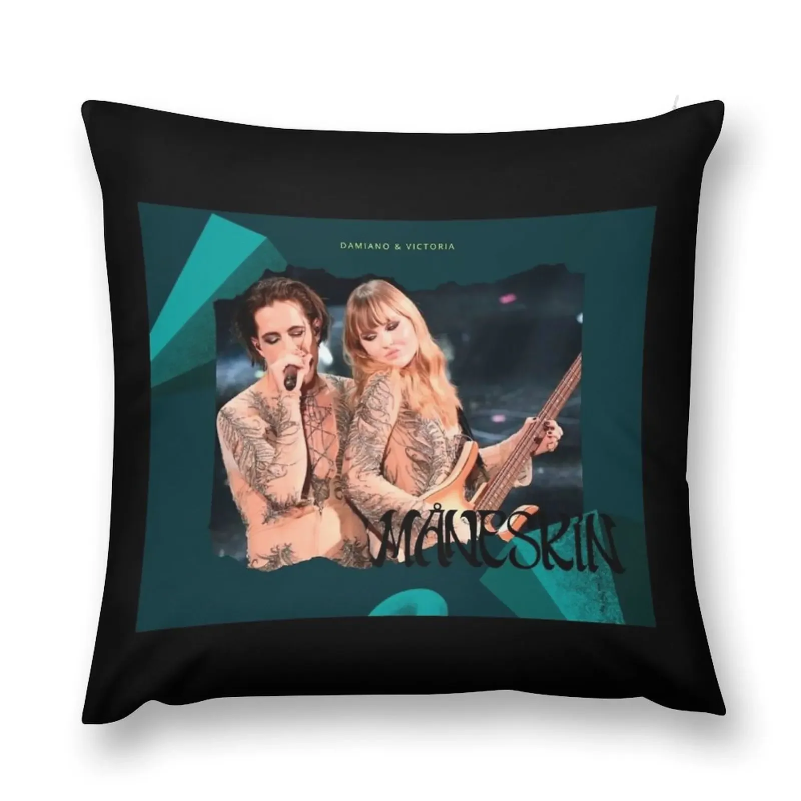 Damiano David Maneskin & Victoria Throw Pillow Elastic Cover For Sofa ornamental pillows pillow