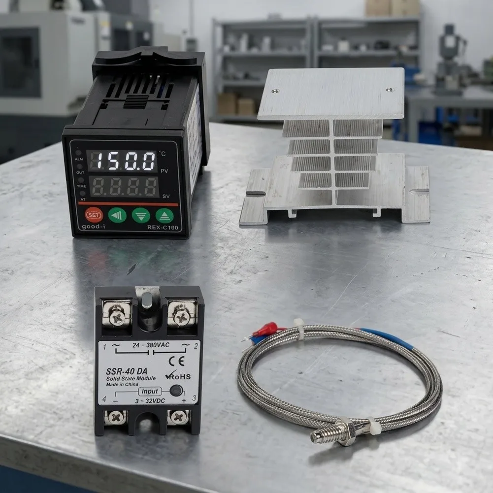27*45*58mm Digital Temperature Thermostat Wide Measurement Range Thermocouple Industrial Heat Sink Set 14-bit High Resolution