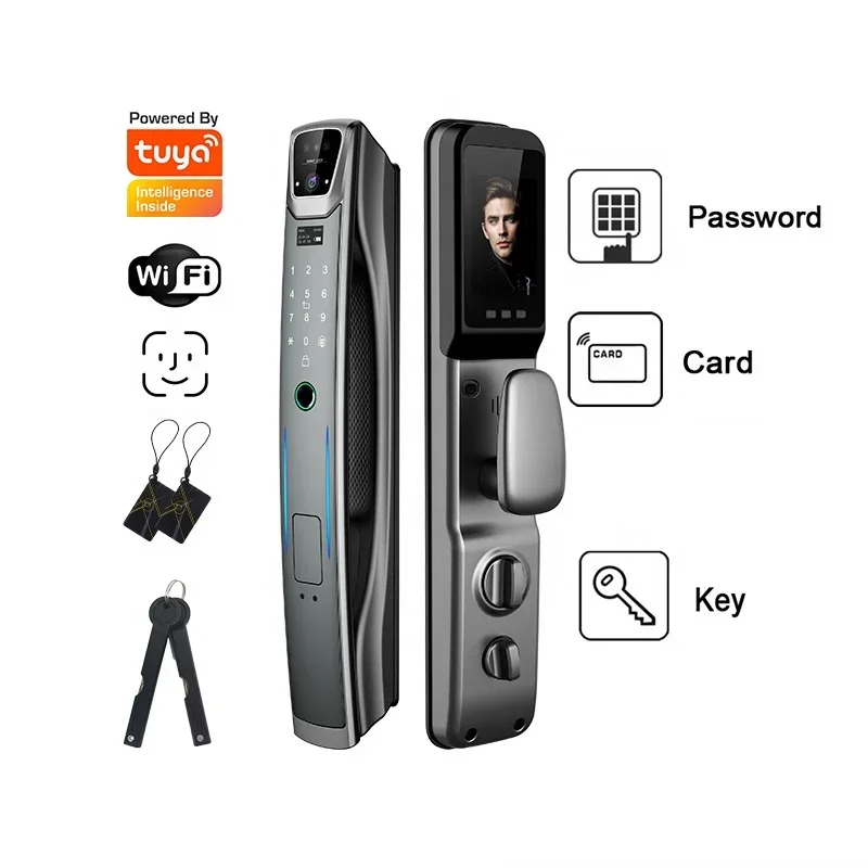 3D Face Recognition Smart Door Lock Wifi Biometric Fingerprint Security Fully Automatic Electricity Smart Lock