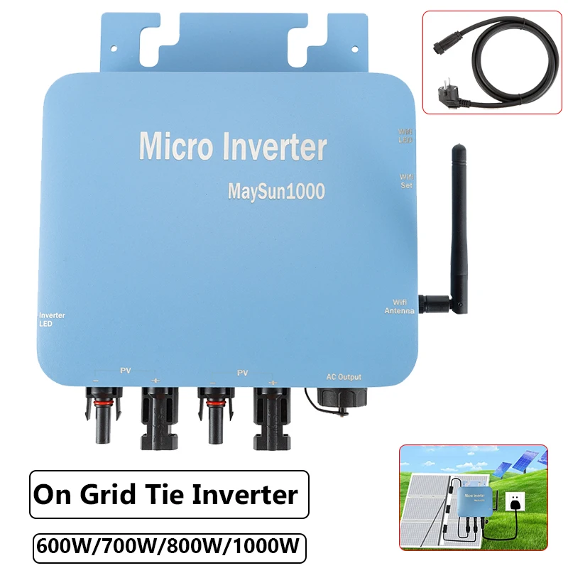 600W 700W 800W 1000W Micro Solar Panel Smart Inverter Pure Sine Wave Home Inverter 36V MPPT On Grid Tie Inverter for 220/110V AC