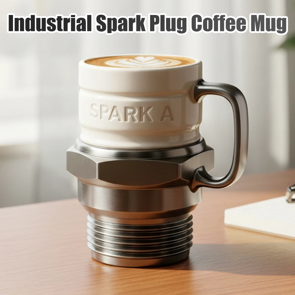 

Spark Plug Shape Mug Industrial Coffee Cup Home Office Decoration Mugs Birthday Gift For Car Enthusiasts Collectors Mechanics