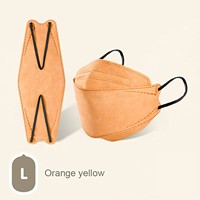 50pcs Kids Face Mask Fashion Morandi Color Fish Type 3D 4-Ply Disposable Masks Solid Simple Elastic Ear Loop Design Comfy Mask