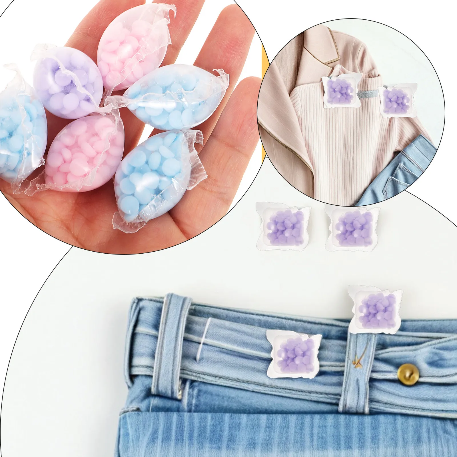 100 Bags Fabric Softener Laundry Scent Beads Aroma Multicolor Clothes Softening Long-Lasting Fragrance