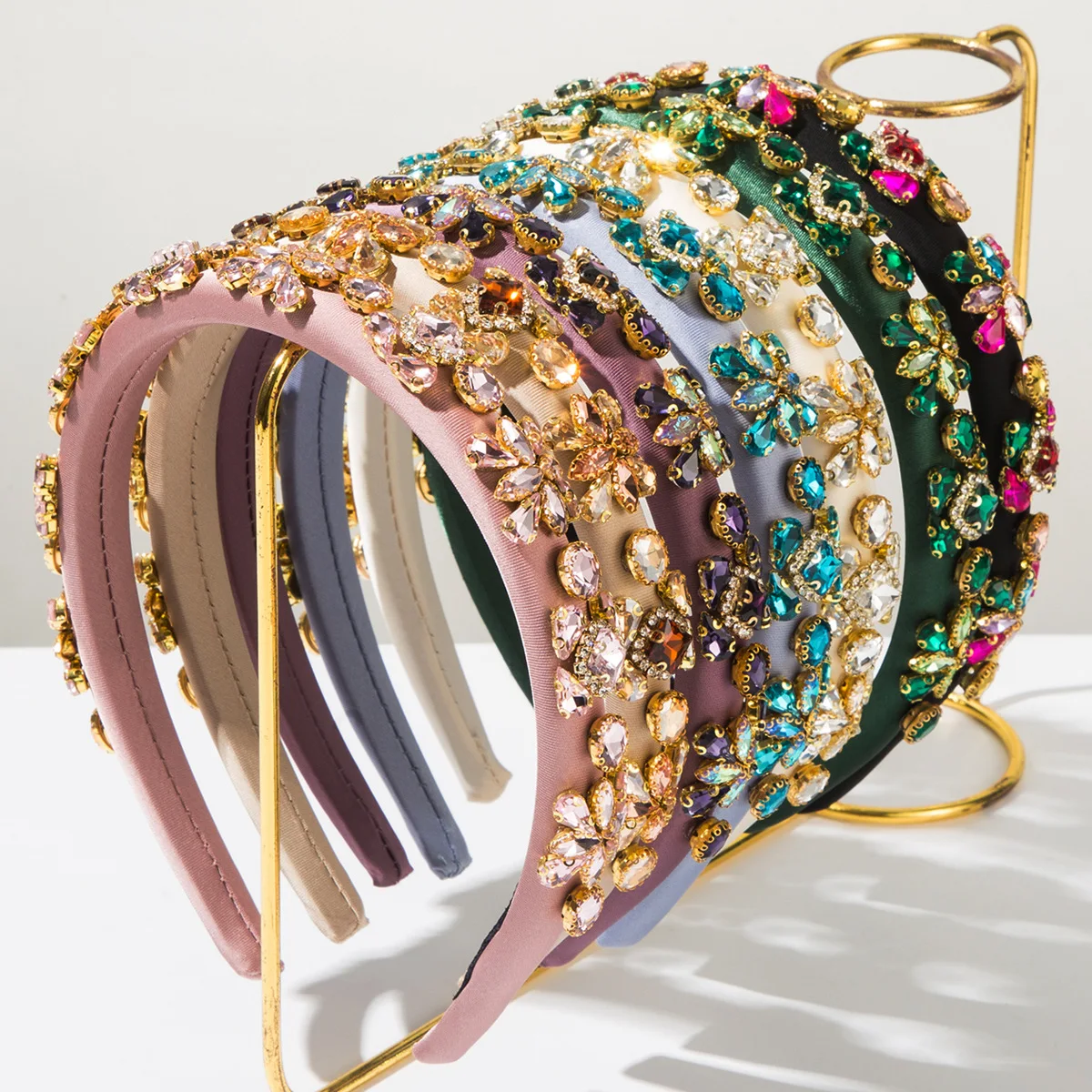 

European and American New Baroque Fine Edge Glass Drill Headband Femininity High-end Banquet Hair Accessories