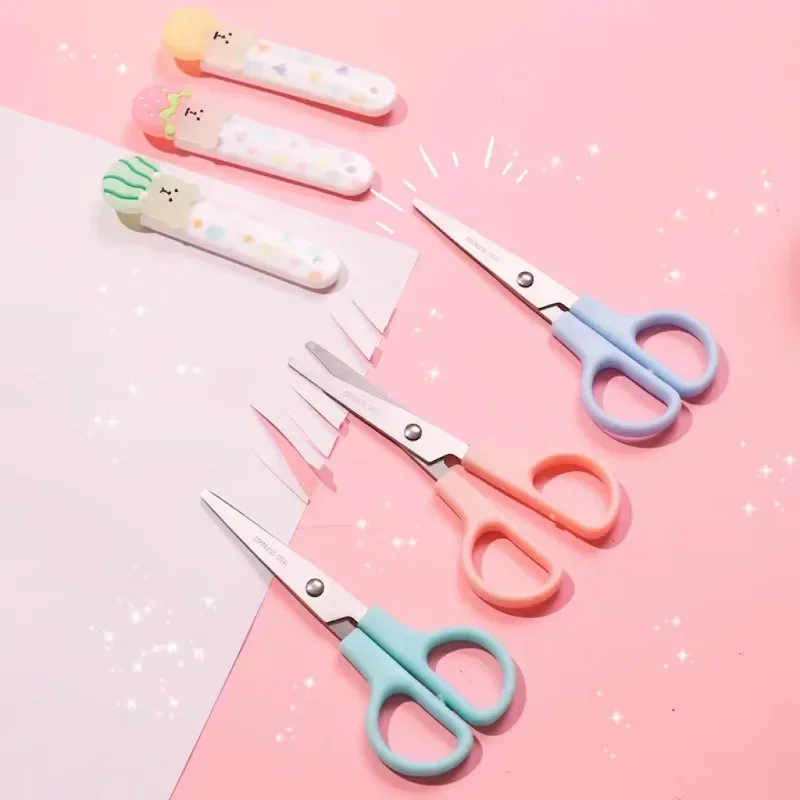 1pc Creative Scissors Stationery Cute Cartoon Bear Scrapbook Scissors Lovely Kawaii Student Stationery Scissors Back To School