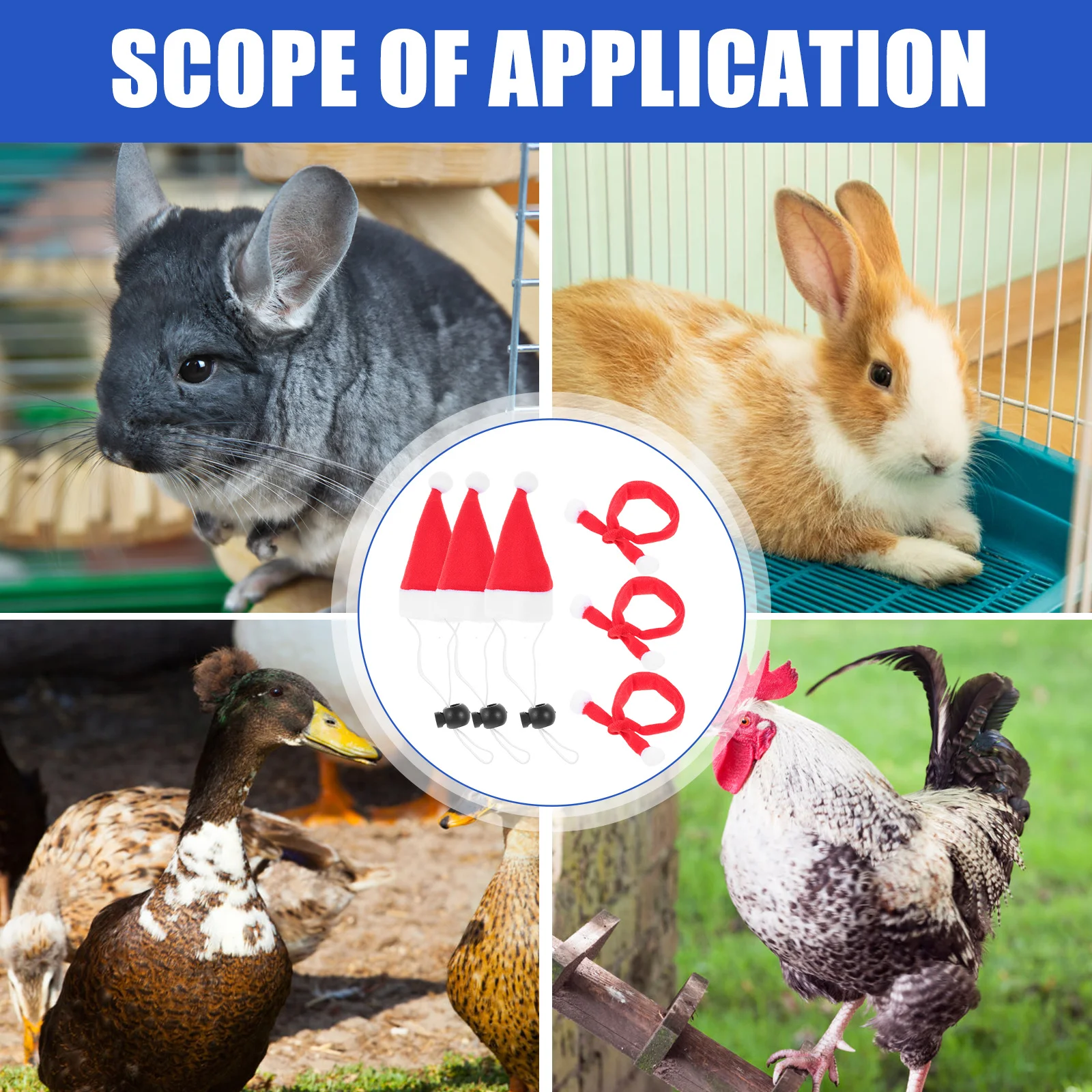 

6Pcs Xmas Dog Cat Hat Scarf Set Christmas Pet Costume Lightweight Party Ornament Xmas Pet Hat and Scarf Dog Costume Set