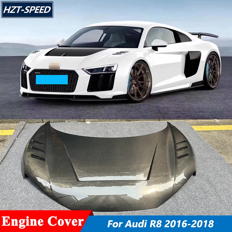 

High Quality Carbon Fiber Material Engine Cover Bonnet Hood For Audi R8 Tuning 2016-2018