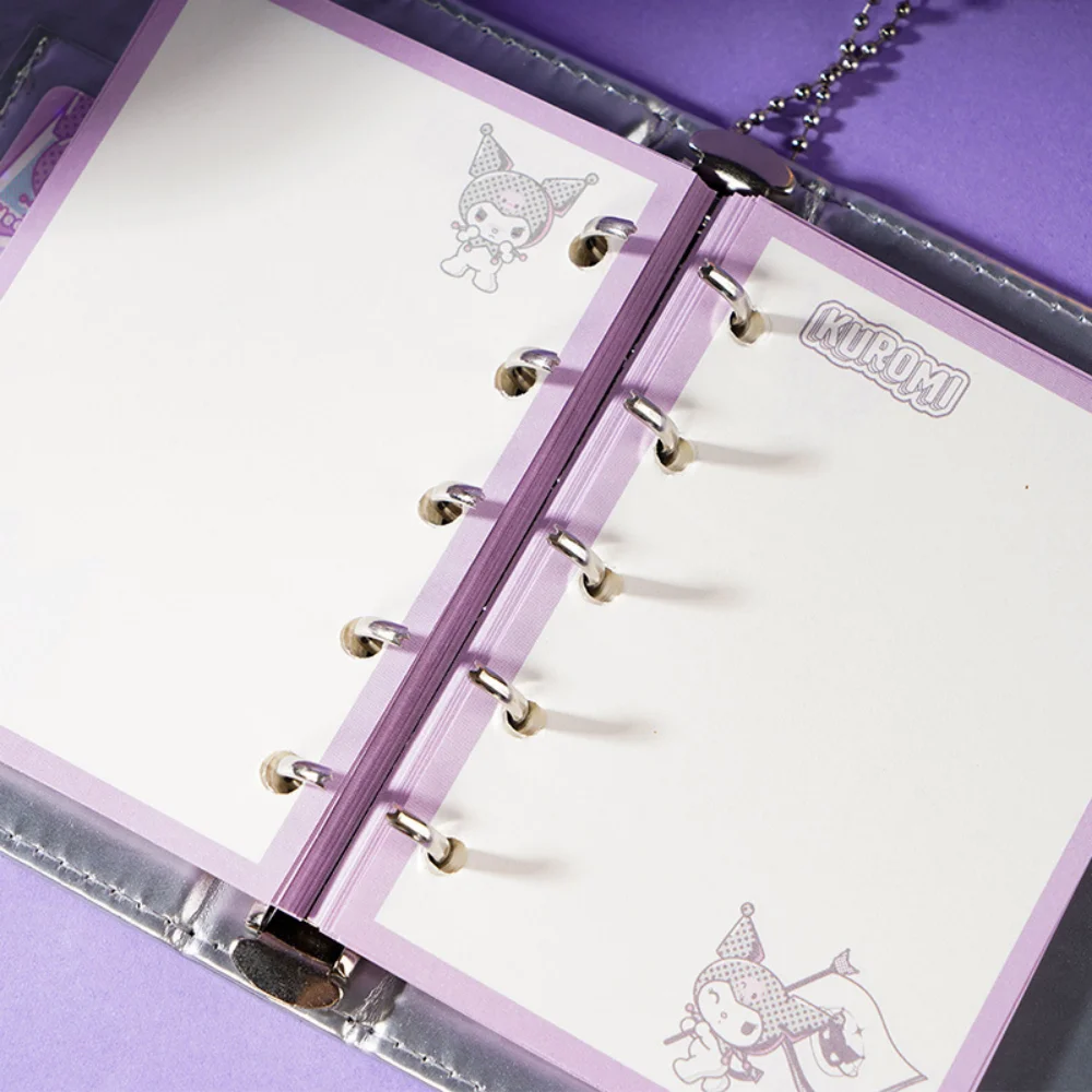 Genuino Kawaii Sanrio Kuromi álbum de recortes con adorno estudiantes papelería lindo dibujos animados páginas de hojas sueltas cuaderno diario niñas regalo