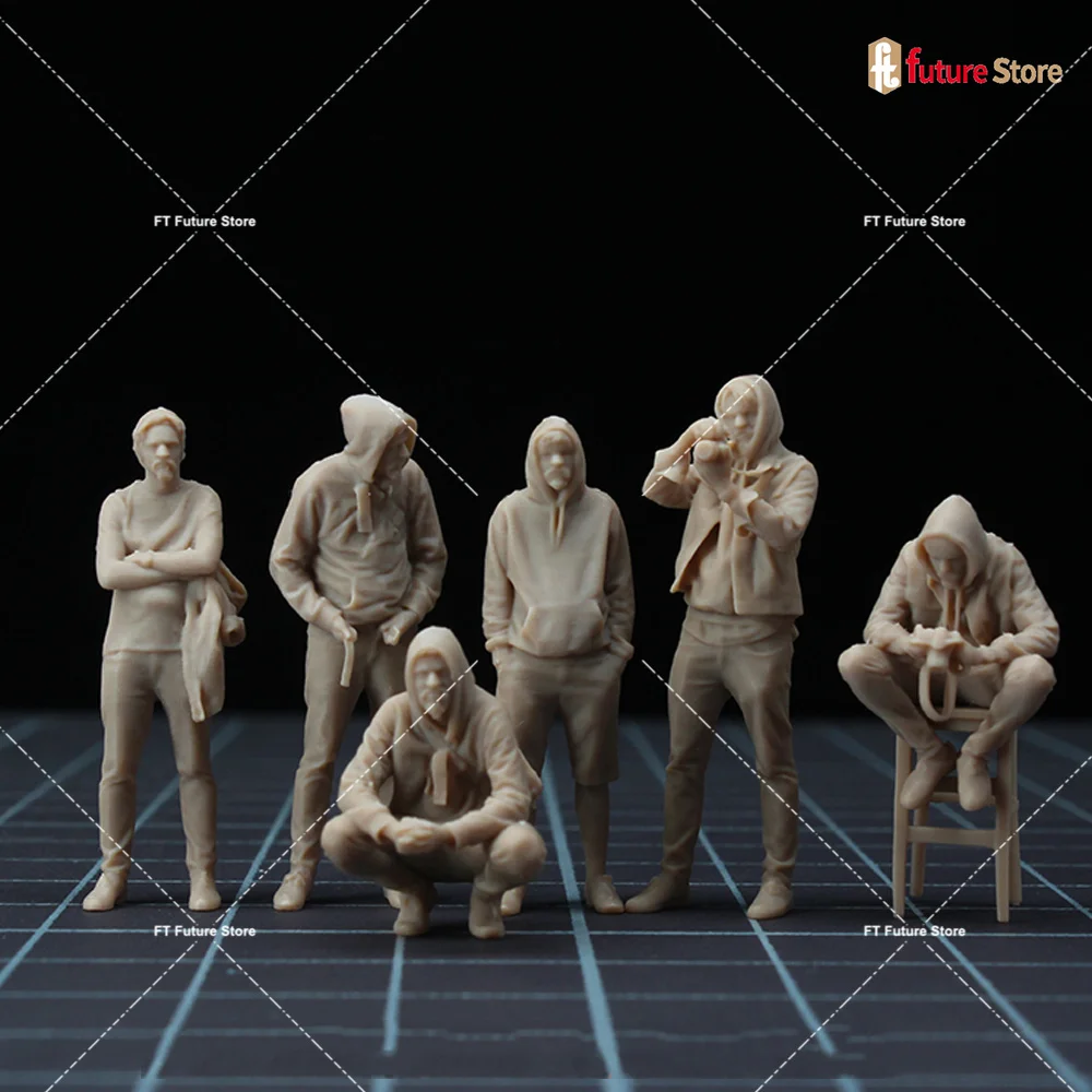 In Stock 1/64 1/43 Casual Handsome Guy Male Scene Miniatures Figures Diorama Model Mini Dolls Creative Props For Car Toy Display