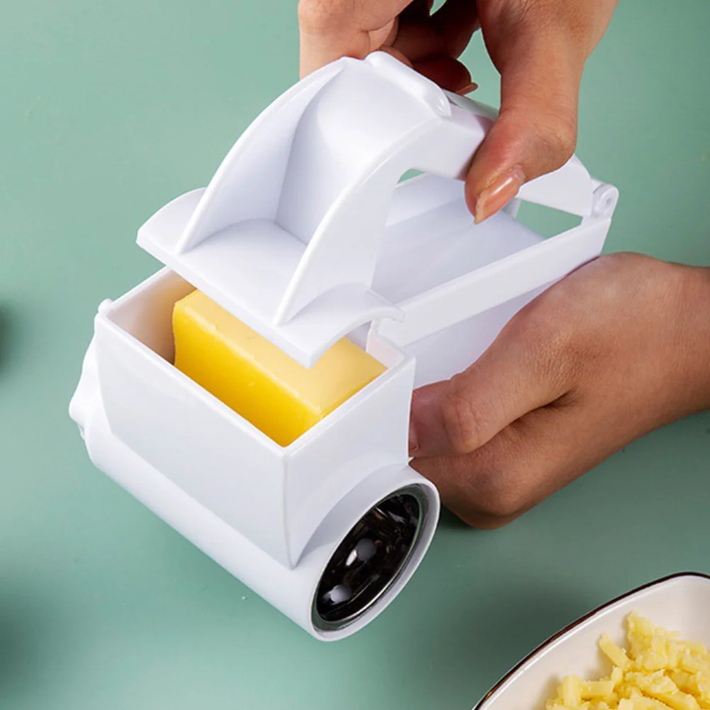 

1 Set Sturdy Hand Crank Cheese Grater Multipurpose Kitchen Gadget For Chocolate Lemon Melon Fruit Stainless Steel Pp Material