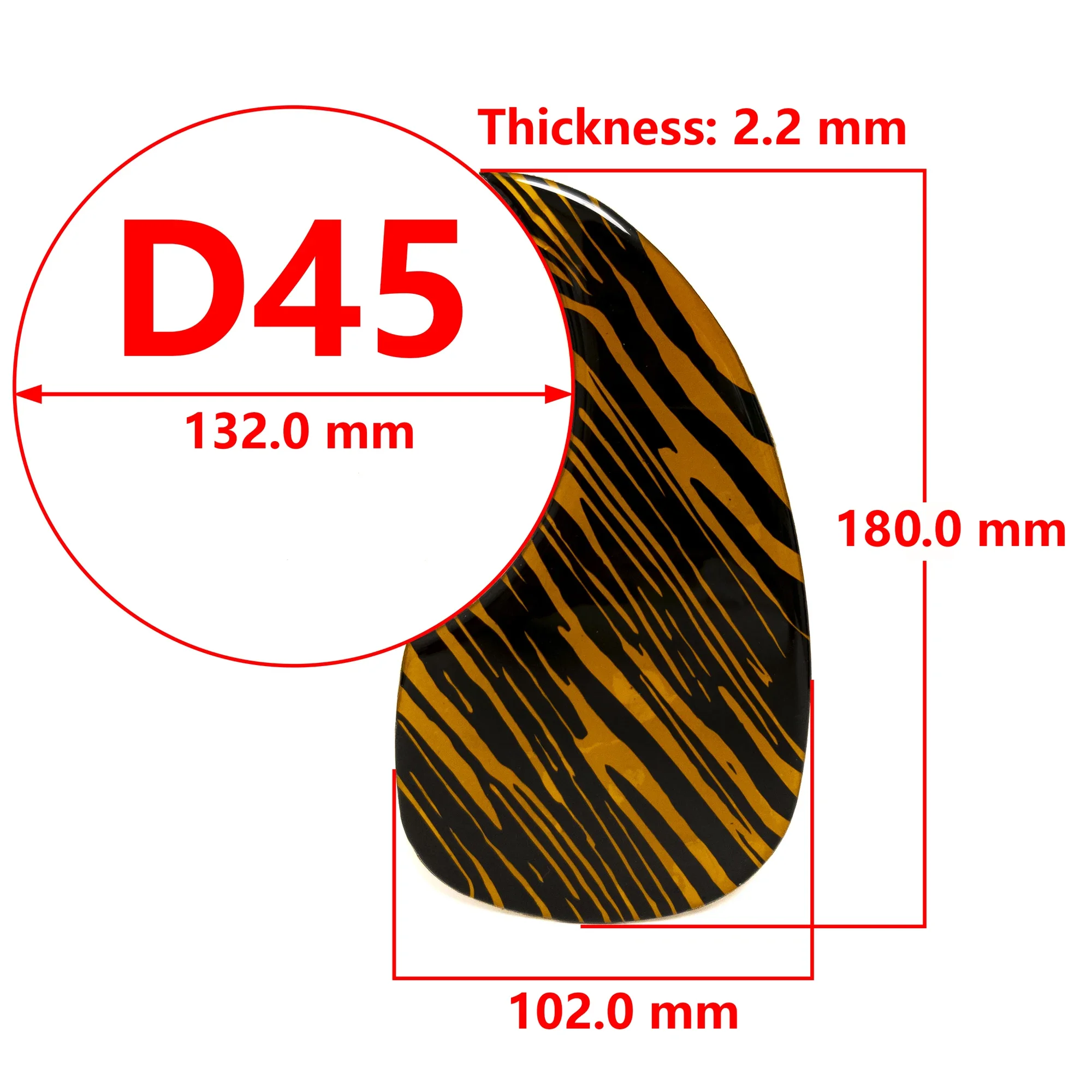 

Acoustic Guitar Pickguard Flame Pattern Yellow Stripe 2.2mm Thick Self-Adhesive Scratch Plate for D45 40-43 Inch Folk Guitar