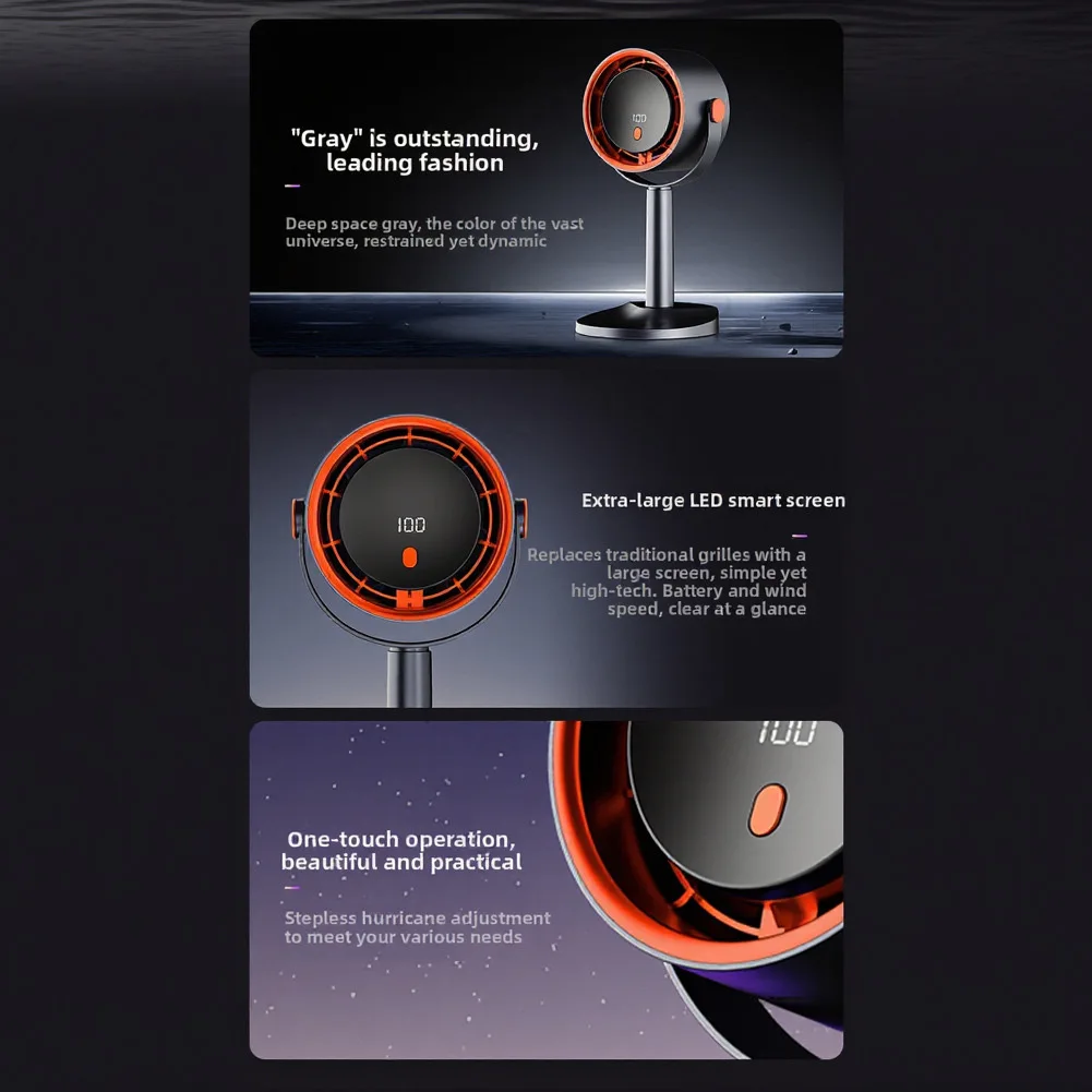 1 Set Bladeless Turbine Electric Fan, Portable Outdoor Camping Fan With Timer Function Suitable For Office And Home Use