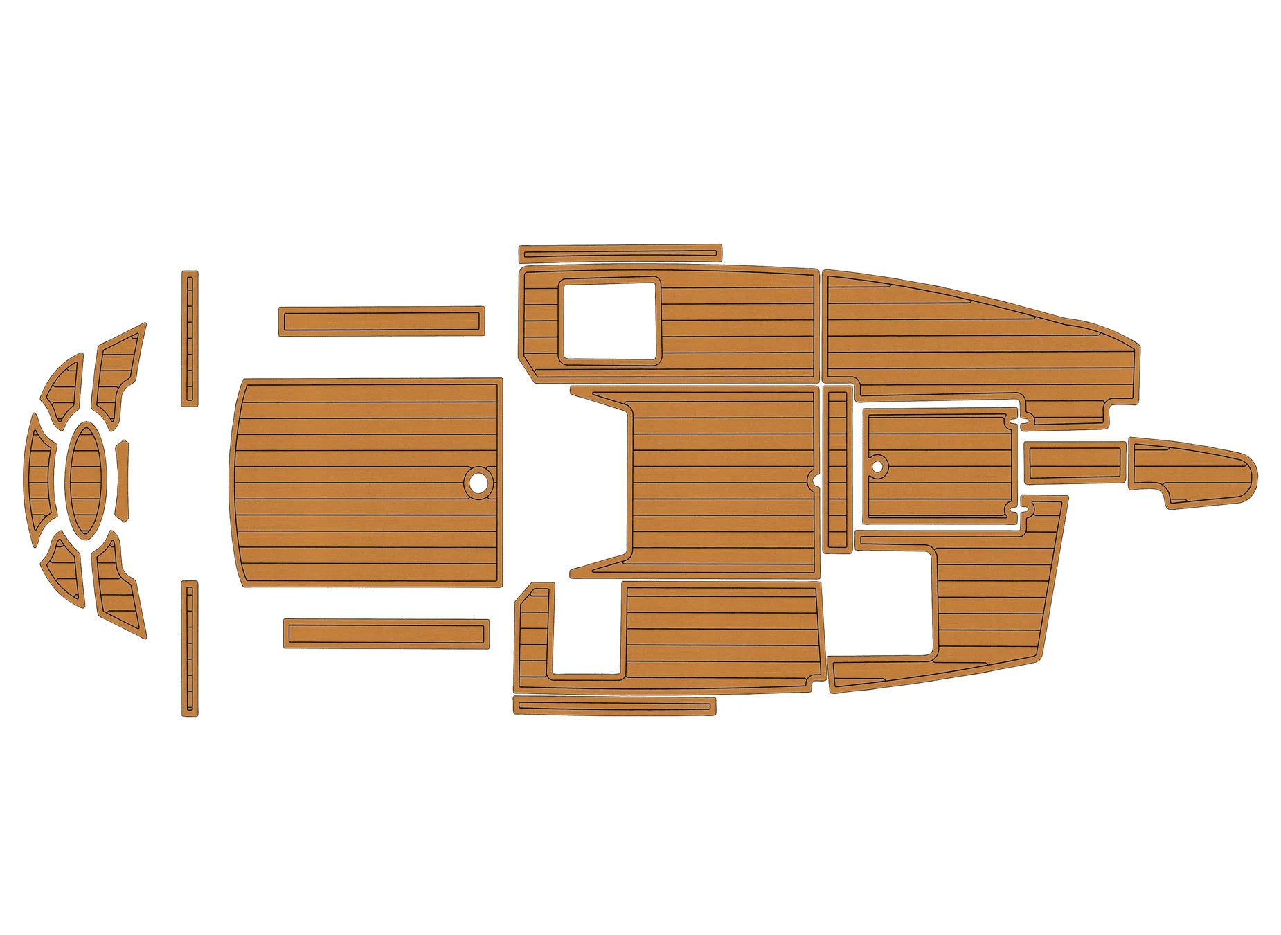 Non-Slip EVA Faux Teak Marine Mat Self-Adhesive 6mm Yacht Cockpit Pad for 2004 Nautique 210 Boat Decking Easy Install