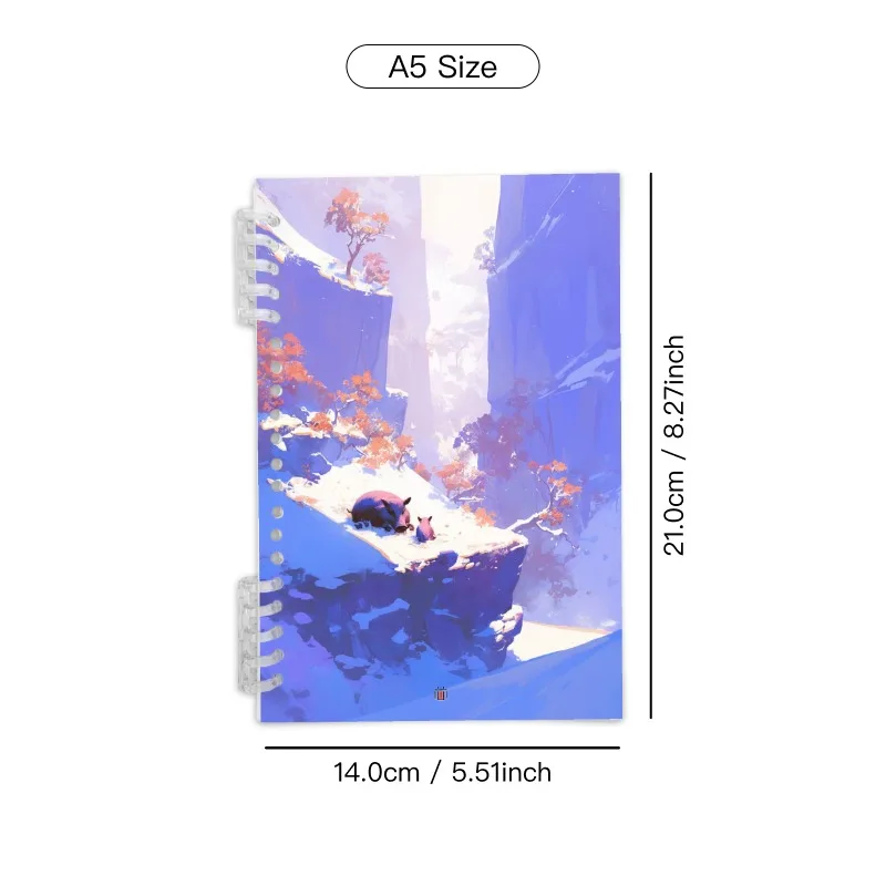 1 قطعة A5/A6 دفتر ملاحظات فضفاض الأوراق ، 50 ورقة/100 صفحة ، صفحة متعددة ، غطاء ناعم ، أدوات مكتبية للمدرسة كتابة الطلاب