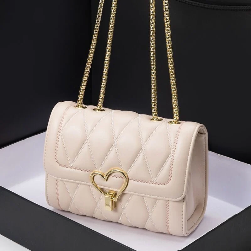 

Crossbody Bag Faionable Single oulder Women's Bag Casual Chain Design Size PU Leather Everyday Match