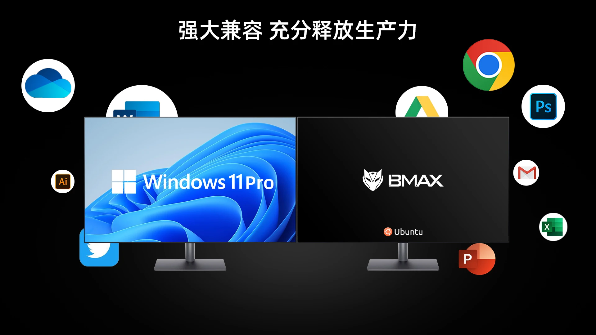 Bmax Mini PC B3 Pro Windows 11 8GB RAM 256GB SSD HDMI USB Dual Band WiFi Bluetooth DC 1000Mbps Ethernet Mini PC