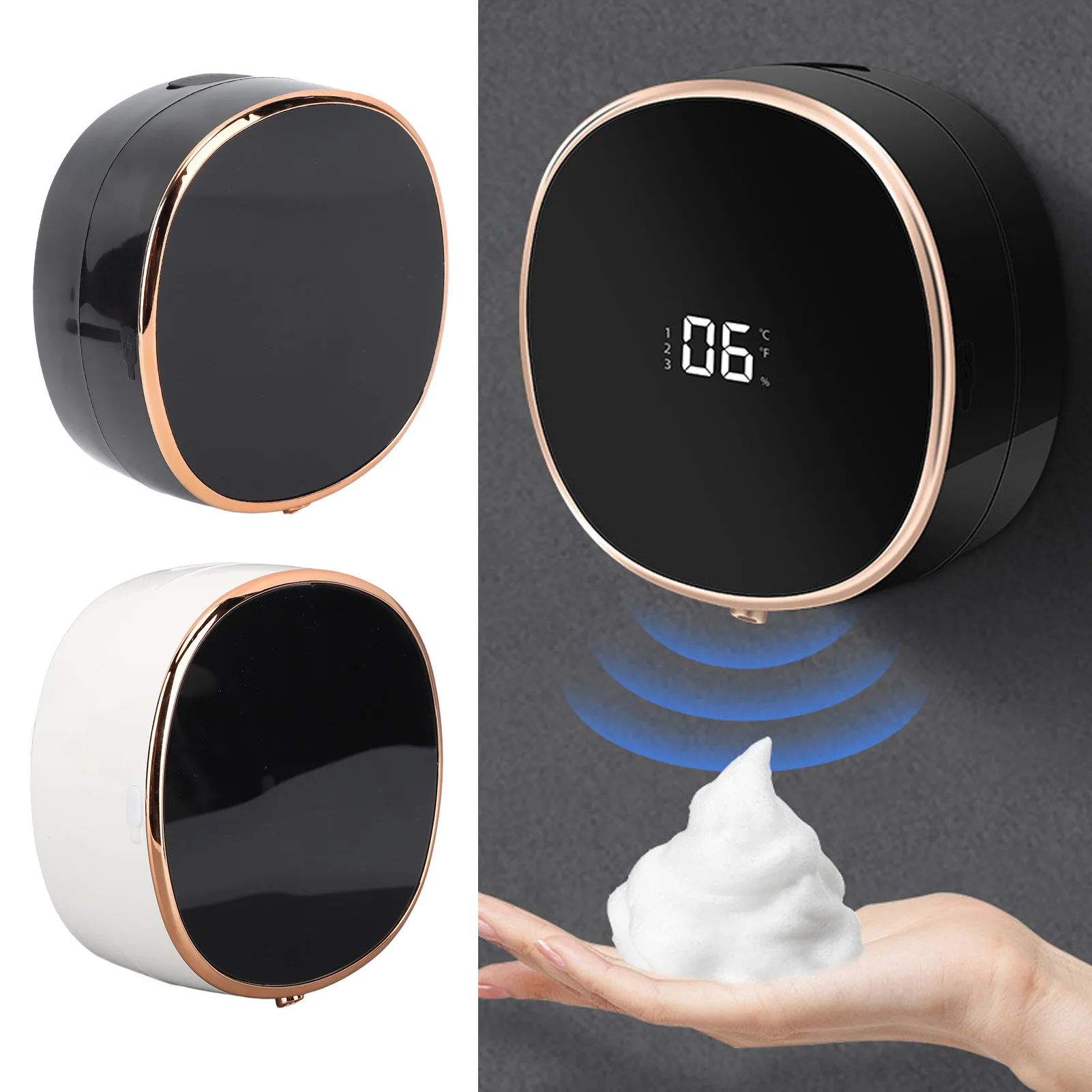 

Automatic Foaming Soap Dispenser Rechargeable Electric Soap Dispenser Wall Mount 280ml Capacity 5W 1200mAh Battery for Kitchen