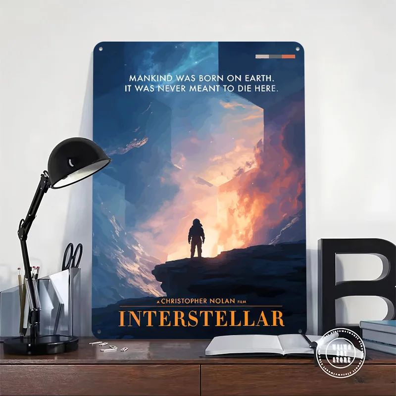 Interstellar Movie Art Personalized 3D Textured Metal Poster Wall Art Vintage Tin Signs for Decoration Room Decor Luxury Home