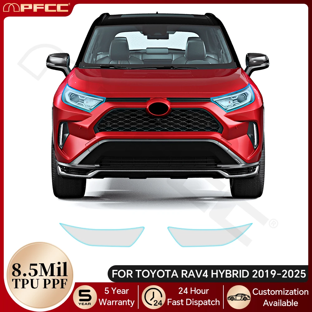 

For Toyota RAV4 Hybrid 2019-2025 Headlight Rearview B C Pillars TPU Paint Protection Film Pre-cut PPF Bra Clear Kit Anti-scratch
