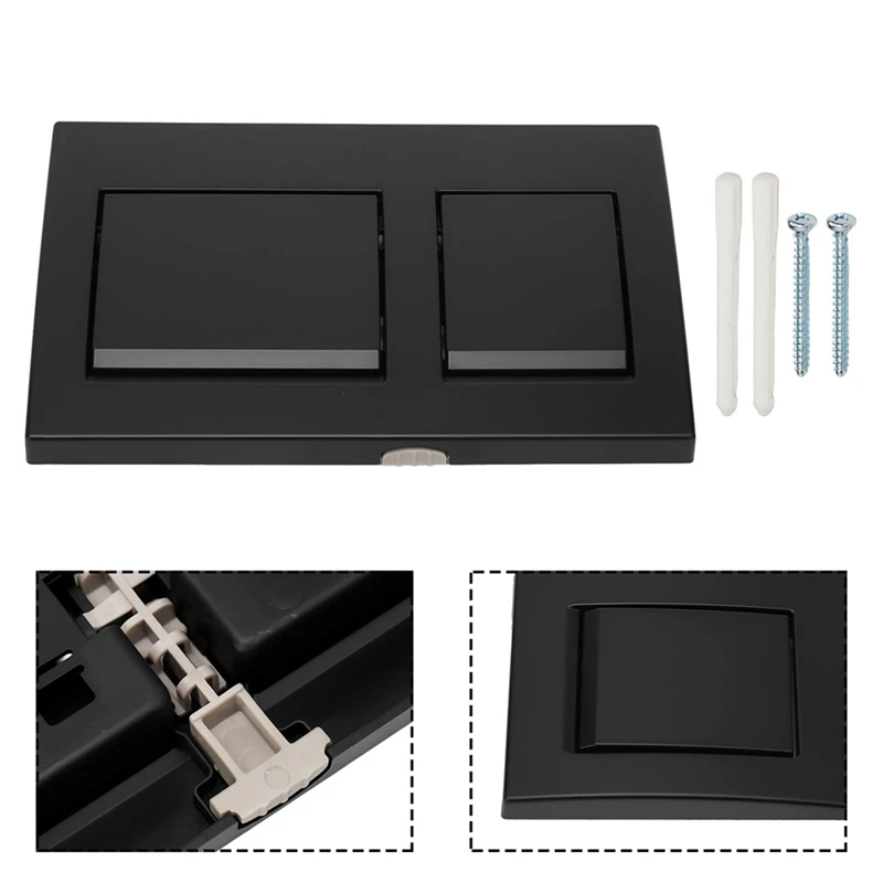 Imagem -02 - Placa de wc para Geberit Chrome Dual Flush Plate Plástico Preto Peças de Banheiro Alpha 15