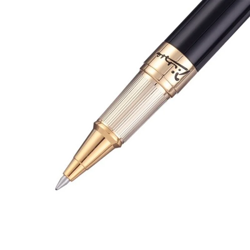 A+ Picasso 918 Dreamy Polka Roller Pen with Ink Refill Black with Gold Silver Clip
