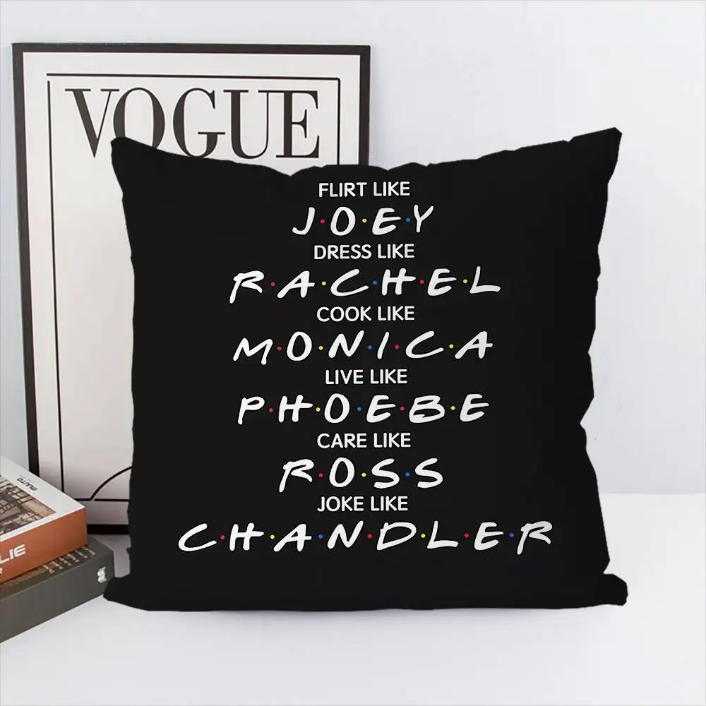 الأصدقاء تلفزيوني كيس وسادة الوجهين الطباعة غطاء الوسادة 45x45 الوسائد الزخرفية أريكة ديكور المنزل المخدة الناعمة #2