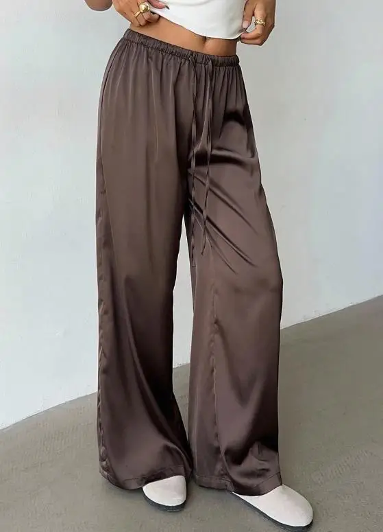 

Women's Pants 2025 Autumn Winter Casual Pants Polyester Loose Wide Leg Straight Leg Pants Simple Retro Elegant Pants