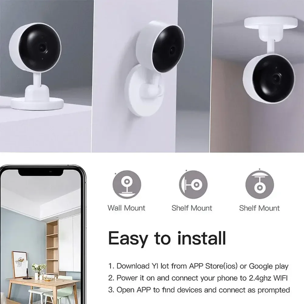 Wireless Surveillance WIFI Indoor HD Camera Two-way Audio Remote View Night Vision Smart Home HD Pet Baby Surveillance Camera