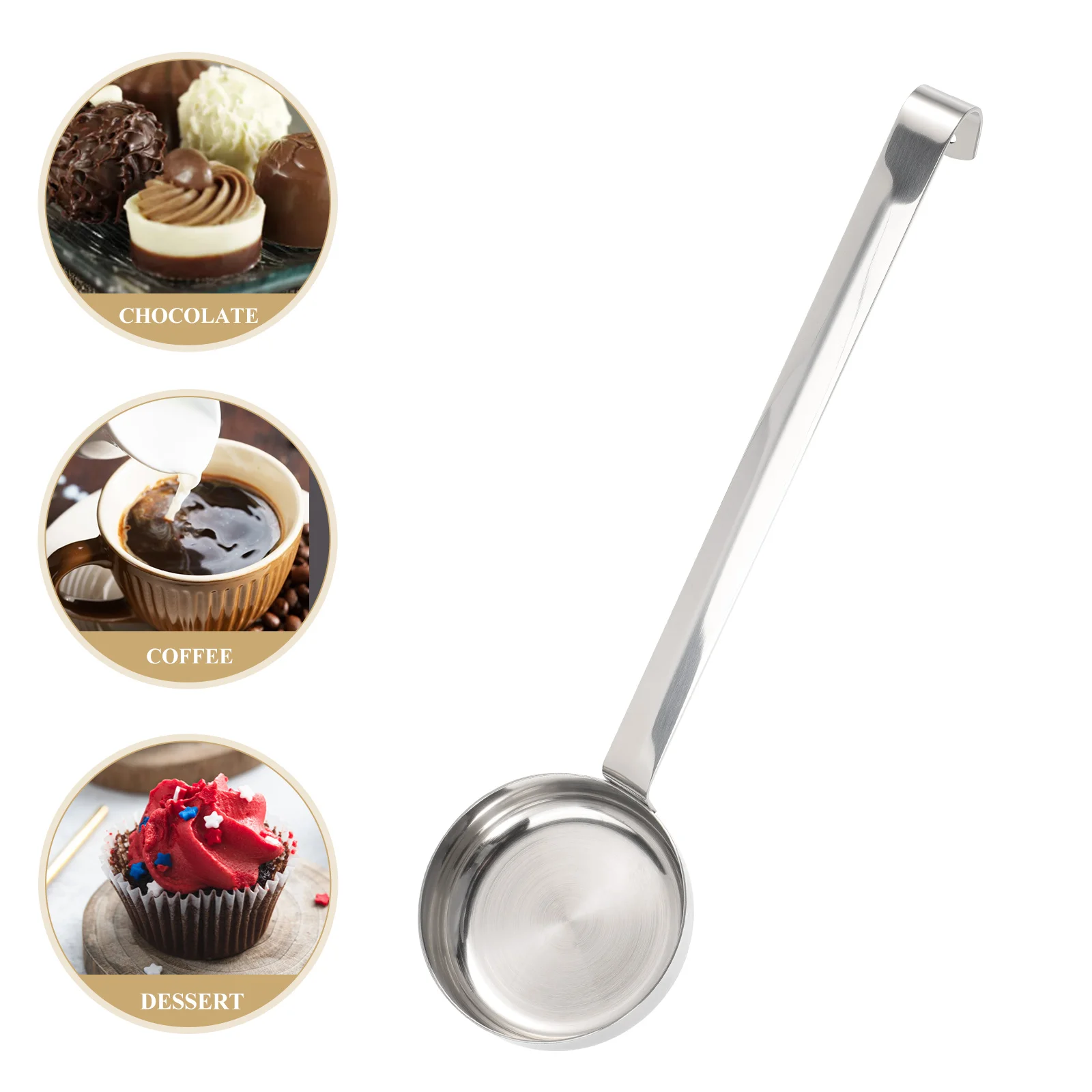 

Stainless Steel Sauce Spoon With Long Handle Anti- Spread Ladle Measuring Soup Spoon Cooking Flat Spoon Tableware